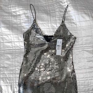 Topshop silver disco dress